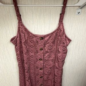 Aeropostale pink lace dress with buttons, size small